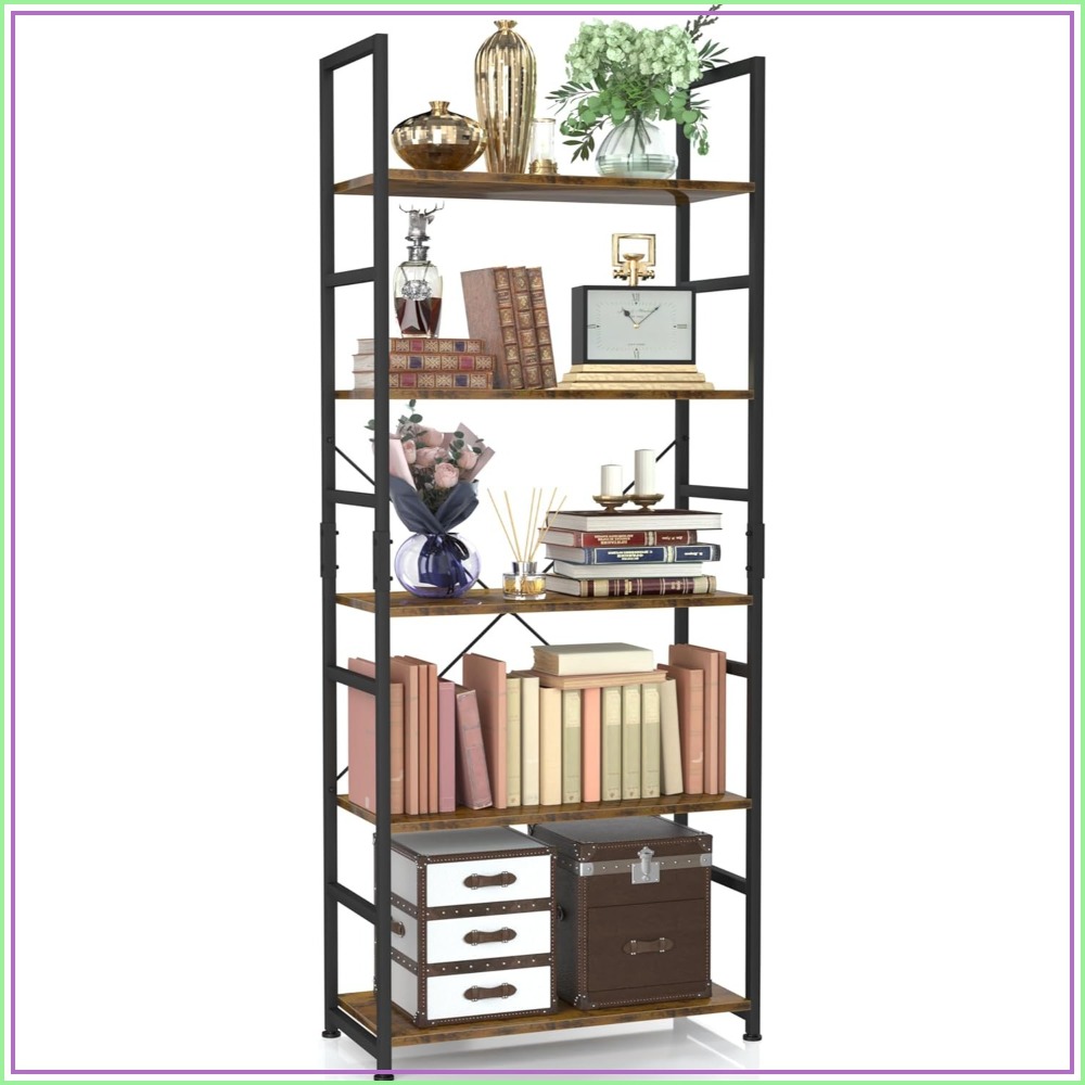 Home & Hotel Textiles Private Limited - 5 Tier Tall Bookshelf, Modern Bookcase