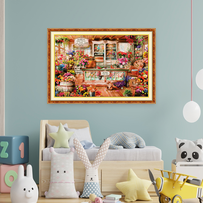 Home Textiles Discount - Joy Sunday Flower Shop Pattern Cross