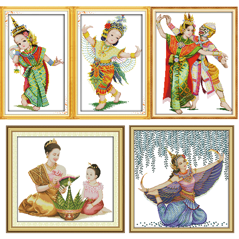 Home Textiles Discount - Thai ambiance DIY character pattern cross