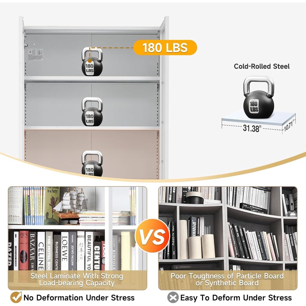 70.87 Tall Metal Bookshelf, 5- - Home & Hotel Textiles Private Limited recensione e prezzo