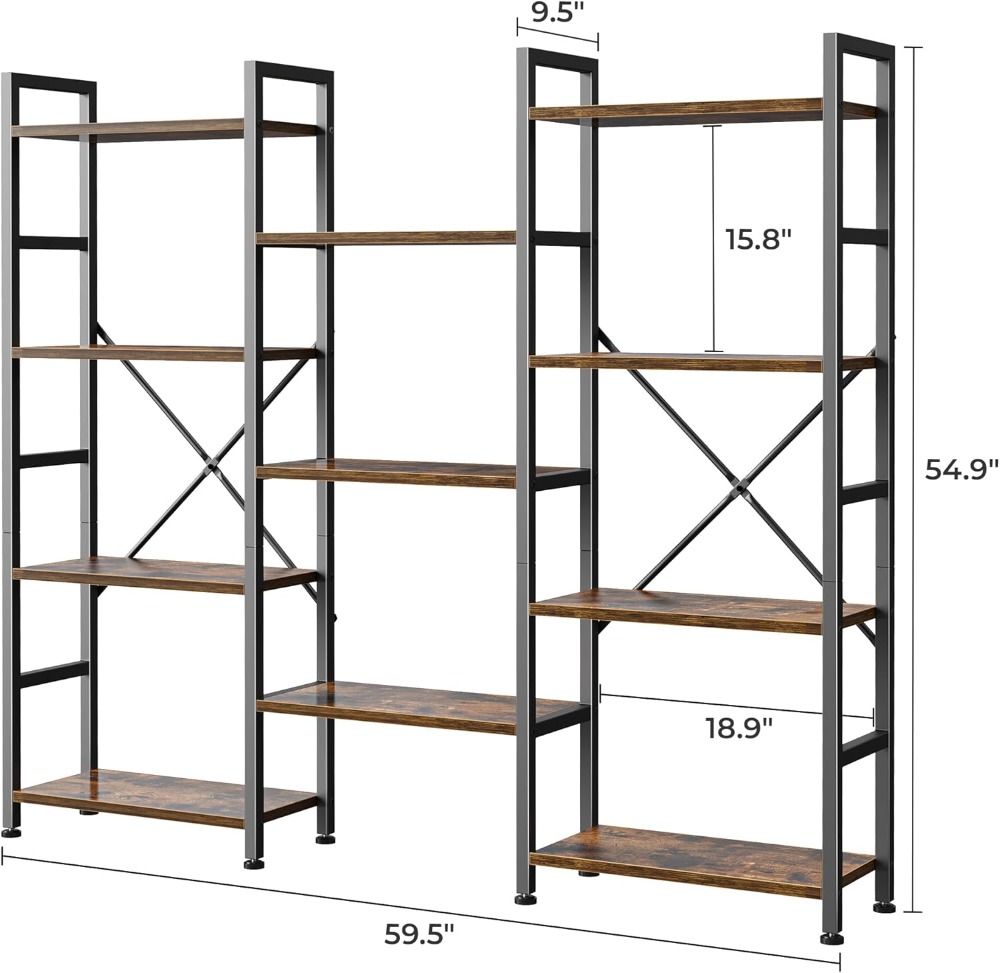Triple Bookshelf with 11 Open  - Home & Hotel Textiles Private Limited recensione e prezzo