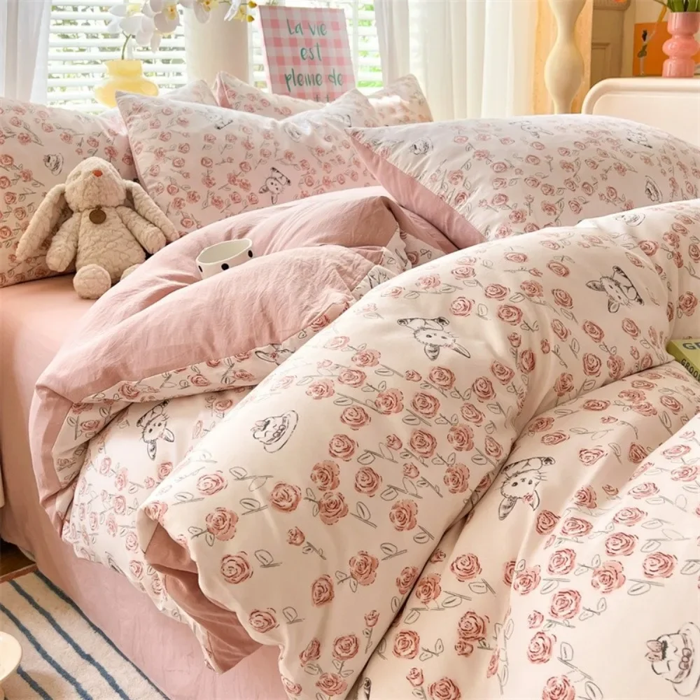 4pcs/set Plant Floral Print Se - Home Textiles Discount recensione e prezzo