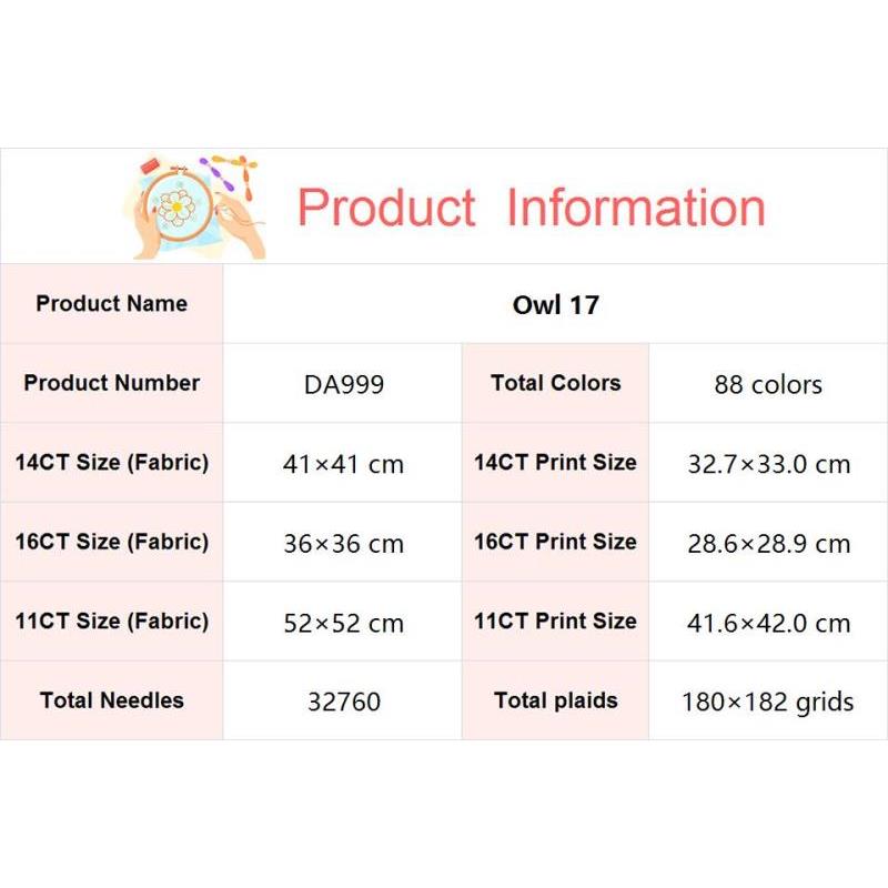 Owl DIY Animal Pattern Cross S - Home Textiles Discount recensione e prezzo