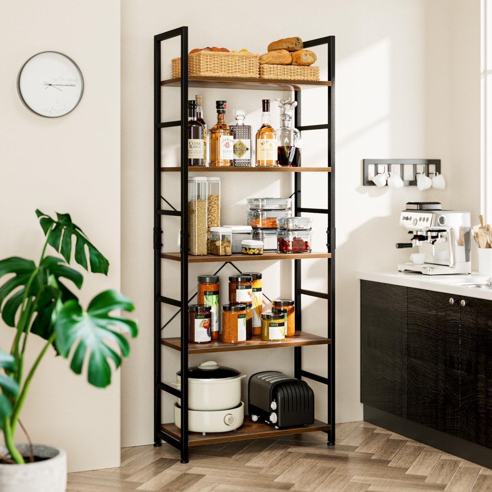 5 Tier Tall Bookshelf, Modern  - Home & Hotel Textiles Private Limited recensione e prezzo