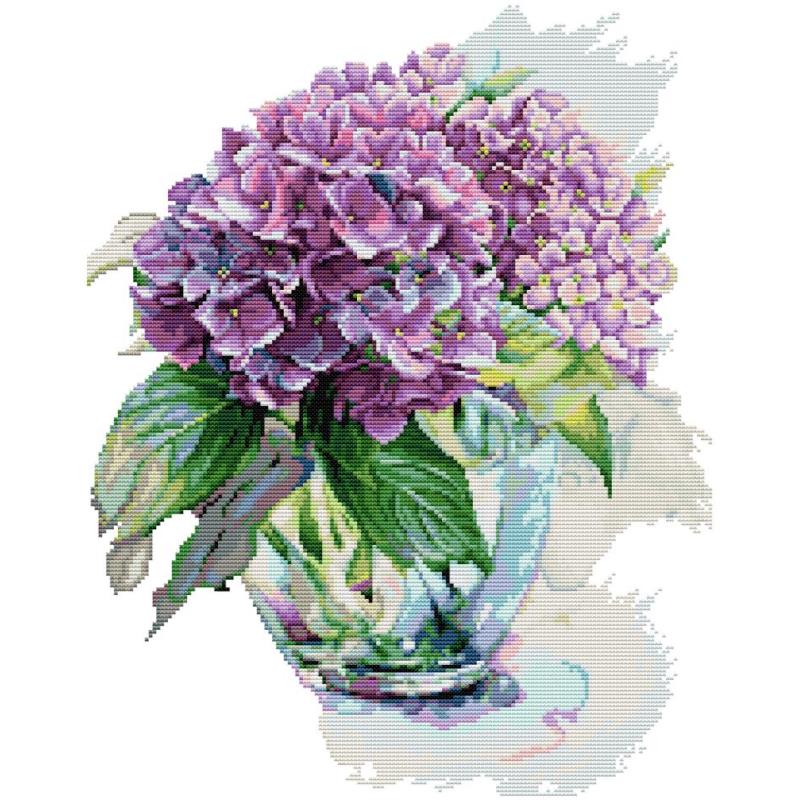 Hydrangea Flower Cross Stitch  - Home Textiles Discount recensione e prezzo