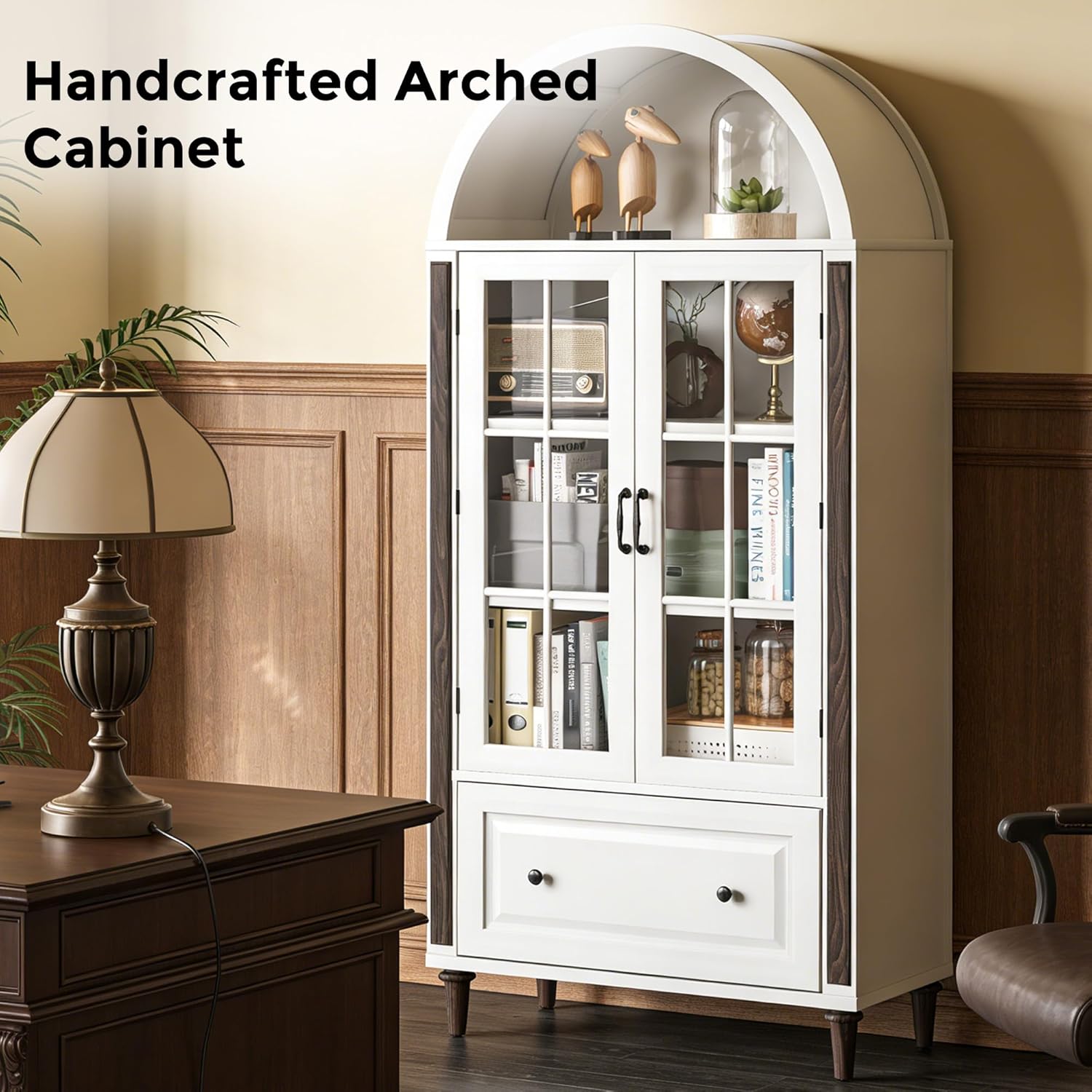 71” Handcrafted Arched Bookcas - Home & Hotel Textiles Private Limited recensione e prezzo