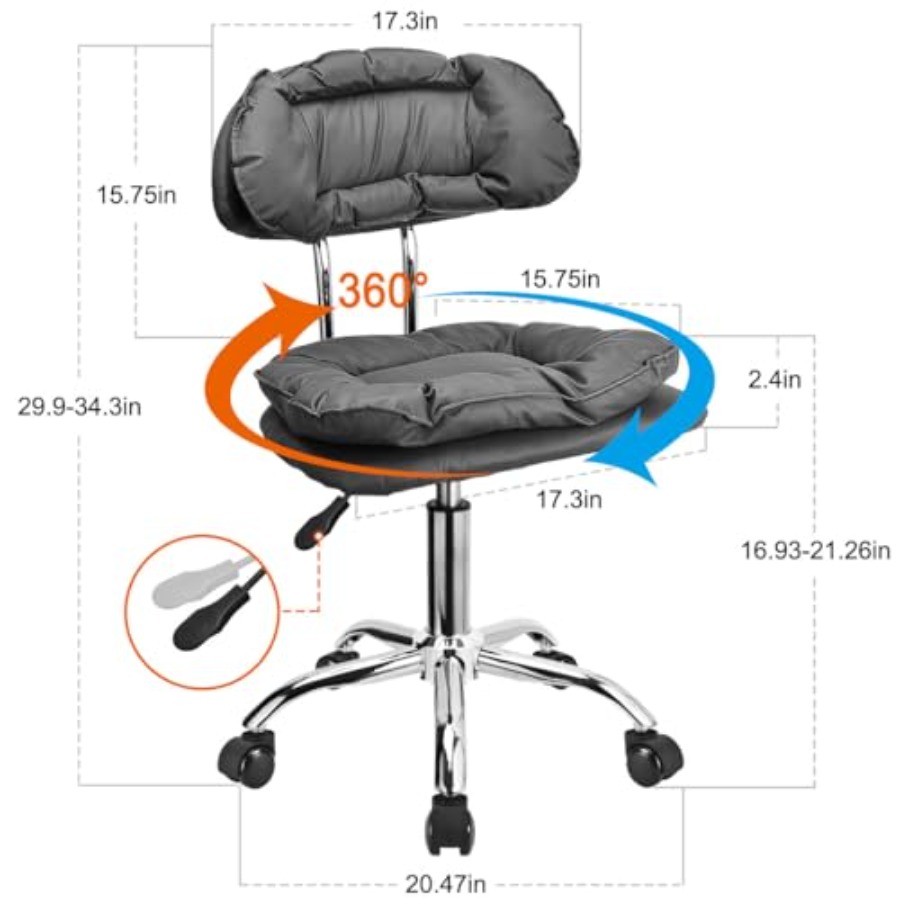 Rolling Stool Backrest Thick S - Home & Hotel Textiles Private Limited recensione e prezzo