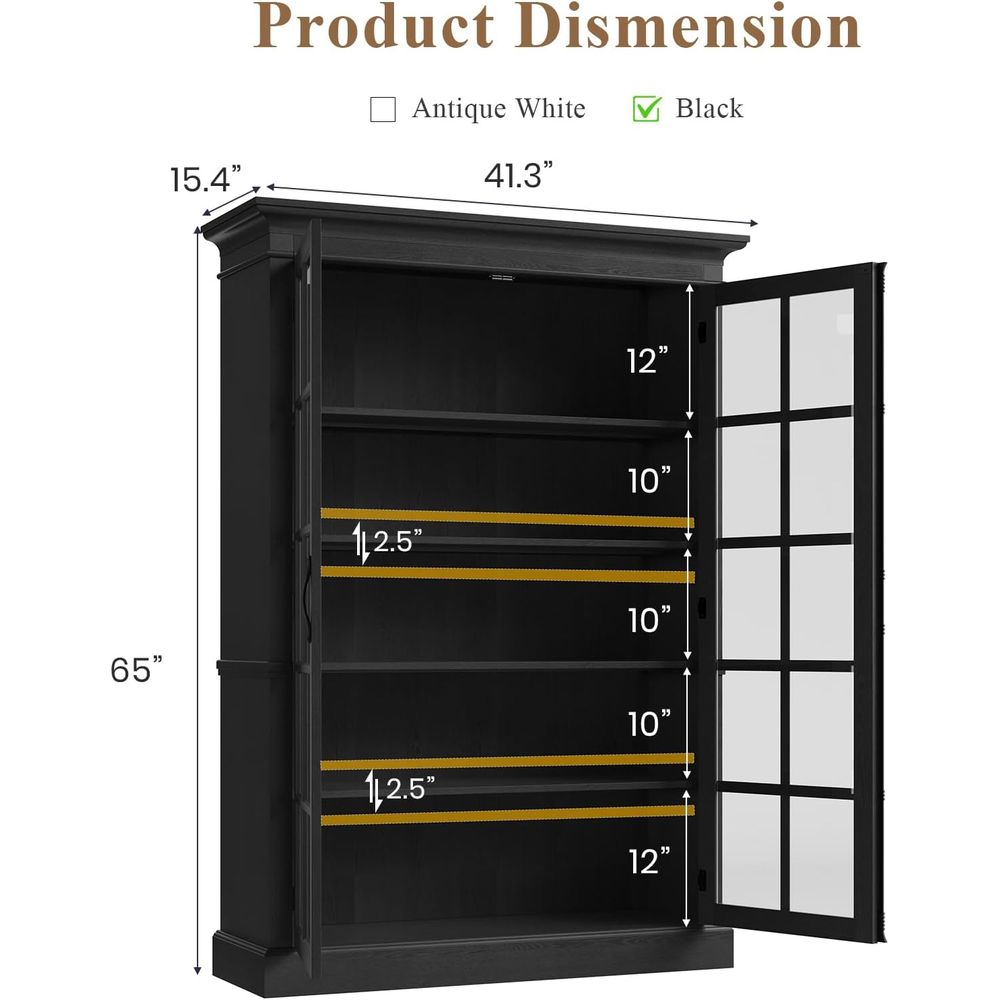 65 Tall Display Cabinet with A - Home & Hotel Textiles Private Limited recensione e prezzo