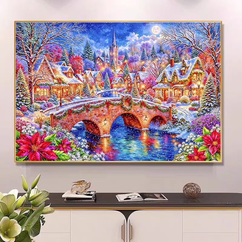 9ct 100x75cm Winter Church Emb - Home Textiles Discount recensione e prezzo