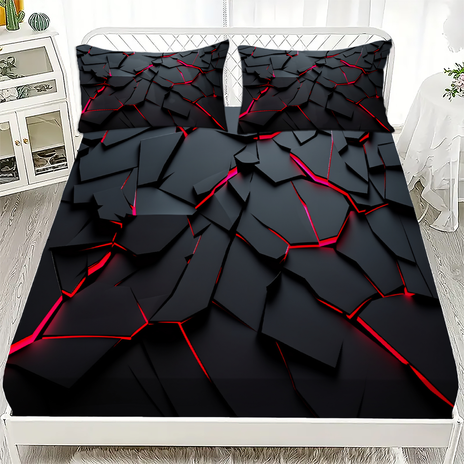 3Pcs Lightning Glow Fitted She - Home Textiles Discount recensione e prezzo